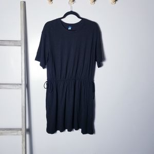 OLD NAVY WOMEN'S BLACK COTTON DRESS WITH DRAWSTRING WAIST SIZE LARGE